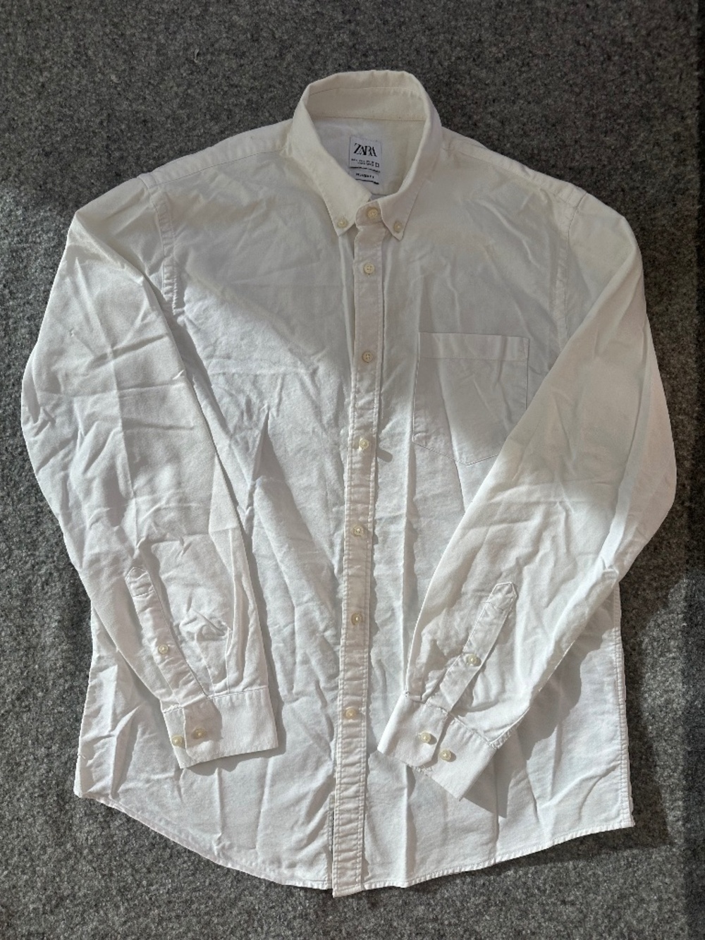 Like New Zara Shirt White Size L Relaxed Fit